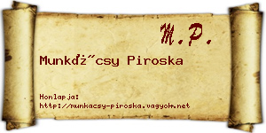 Munkácsy Piroska névjegykártya