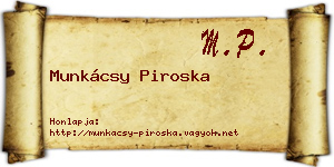 Munkácsy Piroska névjegykártya